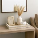 Ver imagem 4 de Bandeja Madeira com Sisal Trancado Branca 37,5x 23,5cm Wolff