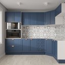 Ver imagem 1 de Cozinha Planejada 7 Peças 3 Aéreos 3 Balcões e Torre Quente Arizona CabeCasa MadeiraOriginals Azul/Branco