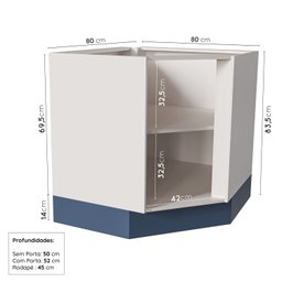 Cozinha Modulada 7 Peças sem Tampo 3 Aéreos 3 Balcões e Torre Quente Arizona CabeCasa MadeiraMadeira - 14