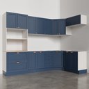 Ver mais imagens de Cozinha Planejada 7 Peças 3 Aéreos 3 Balcões e Torre Quente Arizona CabeCasa MadeiraOriginals Azul/Branco