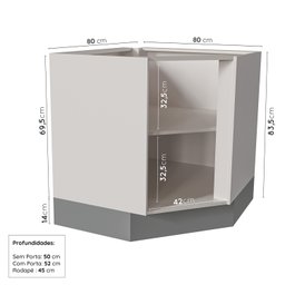 Cozinha Modulada 7 Peças sem Tampo 3 Aéreos 3 Balcões e Torre Quente Arizona CabeCasa MadeiraMadeira - 14