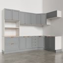 Ver mais imagens de Cozinha Modulada 7 Peças 3 Aéreos 3 Balcões e Torre Quente Arizona CabeCasa MadeiraOriginals Cinza/Branco