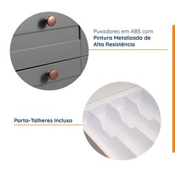 Cozinha Modulada 7 Peças sem Tampo 3 Aéreos 3 Balcões e Torre Quente Arizona CabeCasa MadeiraMadeira - 7
