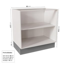 Cozinha Modulada 7 Peças sem Tampo 3 Aéreos 3 Balcões e Torre Quente Arizona CabeCasa MadeiraMadeira - 15