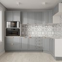 Ver imagem 1 de Cozinha Modulada 7 Peças 3 Aéreos 3 Balcões e Torre Quente Arizona CabeCasa MadeiraOriginals Cinza/Branco