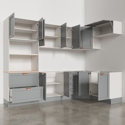 Cozinha Modulada 7 Peças sem Tampo 3 Aéreos 3 Balcões e Torre Quente Arizona CabeCasa MadeiraMadeira - 9
