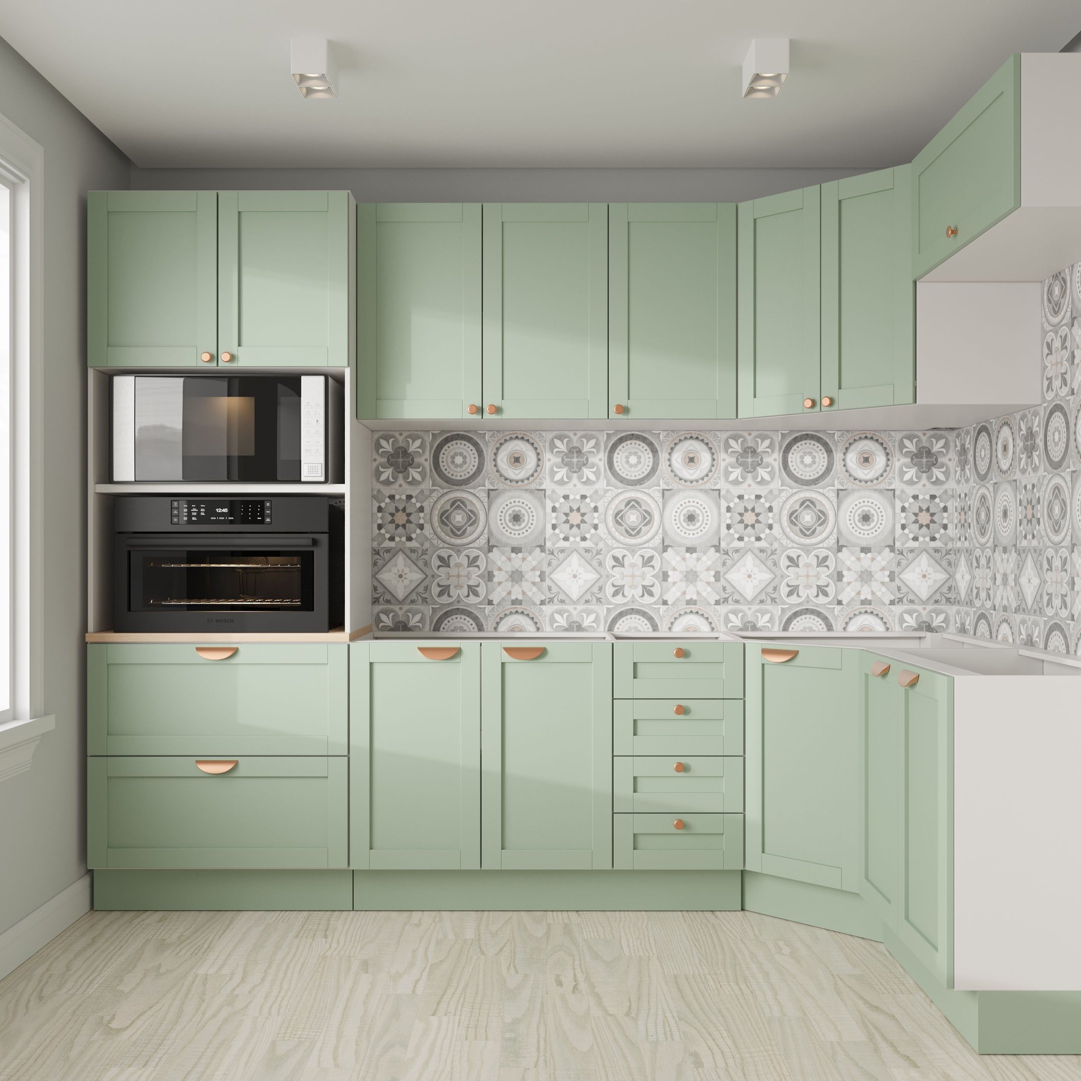 Cozinha Modulada 7 Peças 3 Aéreos 3 Balcões e Torre Quente Arizona
