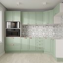 Ver imagem 1 de Cozinha Planejada 7 Peças 3 Aéreos 3 Balcões e Torre Quente Arizona CabeCasa MadeiraOriginals Verde/Branco/Menta