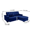 Ver imagem 2 de Sofá Berlin 2.65x1.70m com Chaise Super Pillow Top - Azul