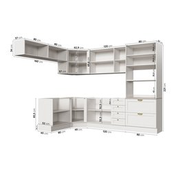 Cozinha Modulada 8 Peças sem Tampo 4 Aéreos 3 Balcões e Torre Quente Arizona CabeCasa MadeiraMadeira - 5