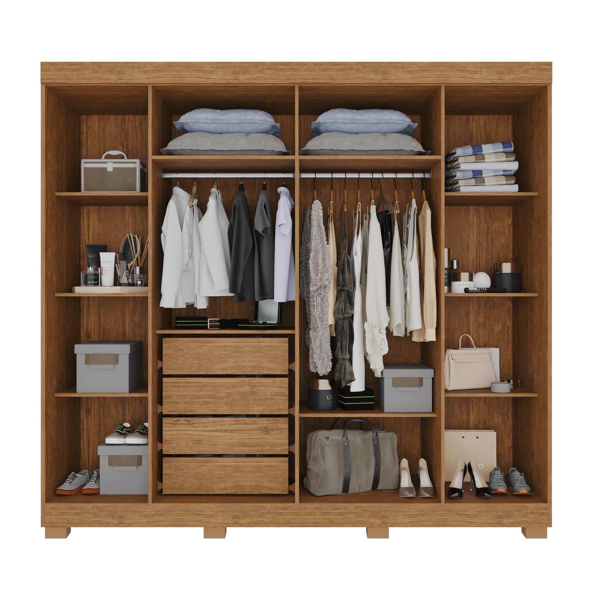 Guarda Roupa Casal com Espelho 6 Portas 4 Gavetas Londres Prime  - 4