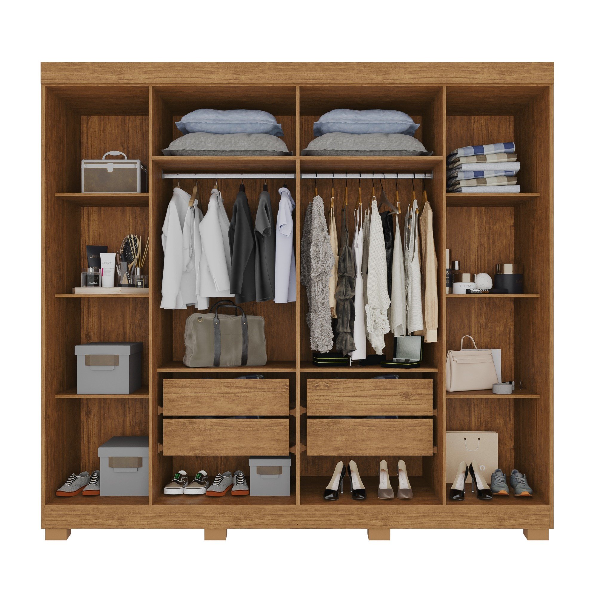 Guarda Roupa Casal com Espelho 6 Portas 4 Gavetas Londres Prime  - 3