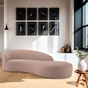 Ver imagem 2 de Divã Recamier Orgânico França 200cm Lado Direito Linho Rose - Amarena Moveis