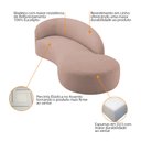 Ver imagem 4 de Divã Recamier Orgânico França 200cm Lado Direito Linho Rose - Amarena Moveis