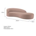 Ver imagem 3 de Divã Recamier Orgânico França 200cm Lado Direito Linho Rose - Amarena Moveis