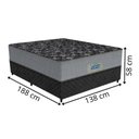 Ver imagem 2 de Conjunto Cama Box Elegance Casal 188x138x46 Mola Gazin Cinza