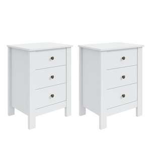 Kit 2 Mesas de Cabeceira Maggiore Branco - Móveis Lopas