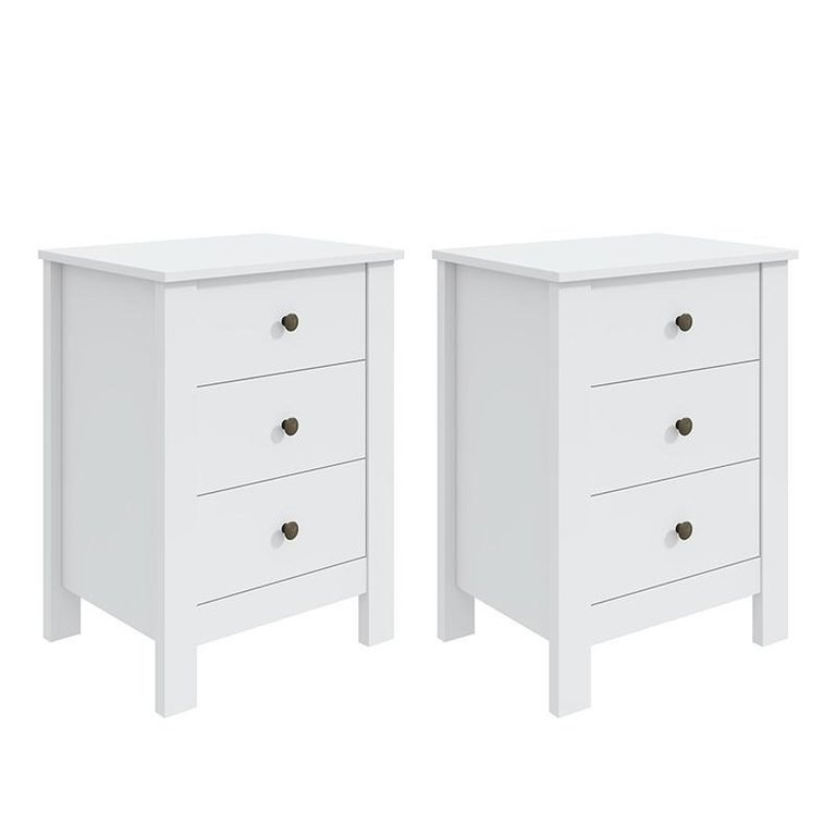 Kit 2 Mesas de Cabeceira Maggiore Branco - Móveis Lopas