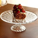 Ver imagem 4 de Boleira com Pé Tampa Diamond Cristal 29x23,5cm Prato para Bolo Doces Lyor