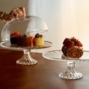 Ver imagem 2 de Boleira com Pé Tampa Diamond Cristal 29x23,5cm Prato para Bolo Doces Lyor