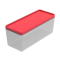 Pote Retangular com Tampa Plástico Marmita 750ml Vermelho Crippa Frutas Lanches Verduras - 1 Pote Retangular com Tampa Plástico Marmita 750ml Vermelho Crippa Frutas Lanches Verduras - 1