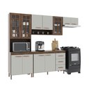 Ver imagem 2 de Cozinha Modulada Compacta Fidelitá Lisboa 4 Peças 260cm 11 Portas 3 Gavetas com Tampo
