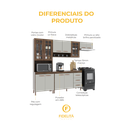 Ver imagem 5 de Cozinha Modulada Compacta Fidelitá Lisboa 4 Peças 260cm 11 Portas 3 Gavetas com Tampo