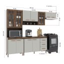Ver imagem 4 de Cozinha Modulada Compacta Fidelitá Lisboa 4 Peças 260cm 11 Portas 3 Gavetas com Tampo