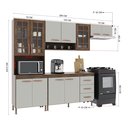 Ver imagem 4 de Cozinha Modulada Compacta Fidelitá Lisboa 4 Peças 260cm 11 Portas 3 Gavetas com Tampo