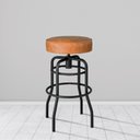 Ver imagem 4 de Banqueta de Aço Giratória Paris Preto/Caramelo