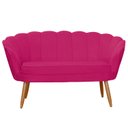 Ver imagem 2 de Conjunto Namoradeira Pétala de Flor + 2 Poltronas Pés Palito Suede Pink