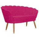 Ver imagem 5 de Conjunto Namoradeira Pétala de Flor + 2 Poltronas Pés Palito Suede Pink
