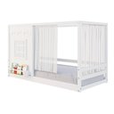 Ver imagem 3 de Cama Montessoriano Casinha Reta com Janela e Cotina Madeira Maciça Branco Housin