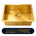 Ver imagem 7 de Cuba de Cozinha Pia Quadrada Gourmet 44x44 Embutir ou Sobrepor Inox 304 Escovada Dourada Brinovar
