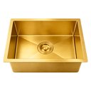 Ver imagem 3 de Cuba de Cozinha Pia Quadrada Gourmet 44x44 Embutir ou Sobrepor Inox 304 Escovada Dourada Brinovar