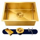 Ver imagem 6 de Cuba de Cozinha Pia Quadrada Gourmet 44x44 Embutir ou Sobrepor Inox 304 Escovada Dourada Brinovar