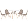 Mesa redonda Eames 100 cm + 4 cadeiras estofadas Eiffel Botonê - 1