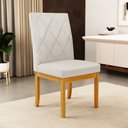 Ver imagem 2 de Kit 6 Cadeiras de Sala de Jantar Estofadas Gomes Madeira Maciça Linho Off White G78 - Gran Belo Cade