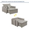 Poltrona Cama 110cm Detroid Yescasa Linho  - 2