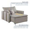 Ver imagem 4 de Poltrona Cama em Linho Gelo Detroid 110cm Yescasa