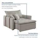 Ver imagem 5 de Poltrona Cama em Linho Gelo Detroid 110cm Yescasa