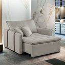 Ver imagem 1 de Poltrona Cama em Linho Gelo Detroid 110cm Yescasa