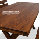 Ver imagem 4 de Mesa para Área Externa e 4 Bancos com Encosto Kit Churrasco Yescasa Imbuia Marrom