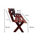 Ver mais imagens de Mesa para Área Externa e 4 Bancos com Encosto Kit Churrasco Yescasa Imbuia Marrom