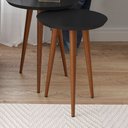 Ver imagem 3 de Mesa Lateral Redonda Pés Madeira Luna 440 Off White - Patrimar