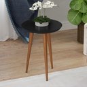 Ver imagem 2 de Mesa Lateral Redonda Pés Madeira Luna 440 Off White - Patrimar
