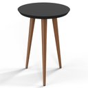 Ver imagem 1 de Mesa Lateral Redonda Pés Madeira Luna 440 Off White - Patrimar