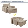 Poltrona Cama 110cm Detroid Yescasa Linho  - 2