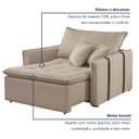 Ver mais imagens de Poltrona Cama em Linho Bege Detroid 110cm Yescasa