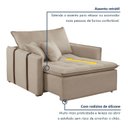 Ver imagem 5 de Poltrona Cama em Linho Bege Detroid 110cm Yescasa